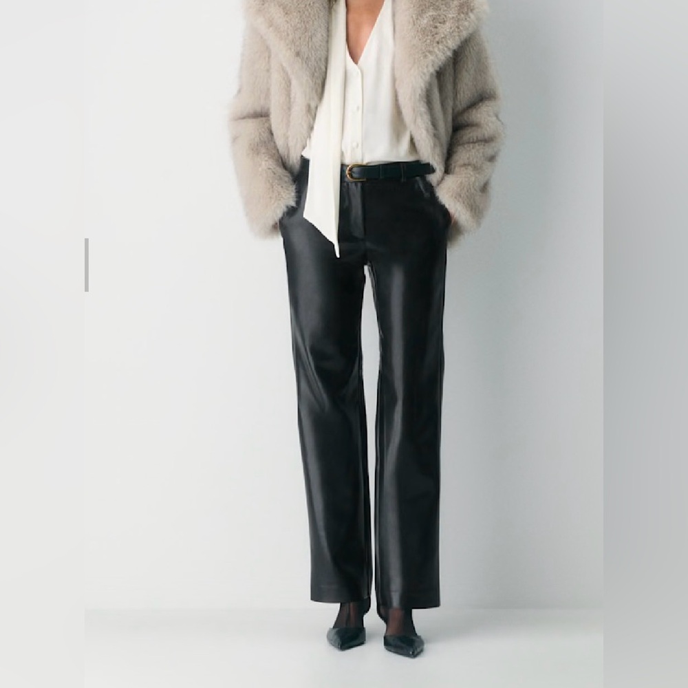 Wilfred Aritzia Black Faux Leather Pants